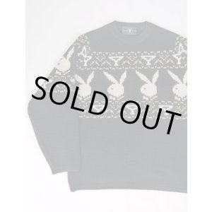 画像: PLAY BOY VTG BUNNY LOGO KNITWEAR BLACK M