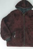 画像1: 70s UNKOWN VTG FAKE FUR HOODED JACKET WINE RED M