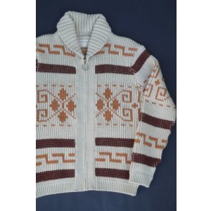 画像: 70s PENDLETON VTG COWICHAN SWEATER BEIGE×ORANGE×BROWN M