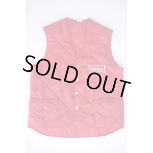 画像: 70s BUDWEISER UNITOG INNER QUILTING VEST RED M