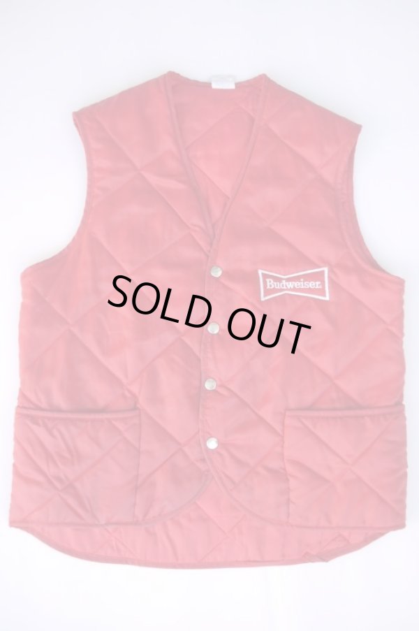 画像1: 70s BUDWEISER UNITOG INNER QUILTING VEST RED M