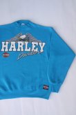 画像1: 1990 HARLEY DAVIDSON OFFICIAL VTG SWEATSHIRT TURQUOISE BLUE L