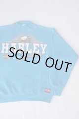 画像: 1990 HARLEY DAVIDSON OFFICIAL VTG SWEATSHIRT TURQUOISE BLUE L