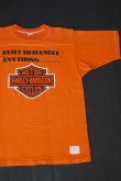 画像1: 70s HARLEY DAVIDSON ”BUILT TO HANDLE ANYTING” VTG CHAMPION PRODUCTS INC T-SHIRT ORANGE L