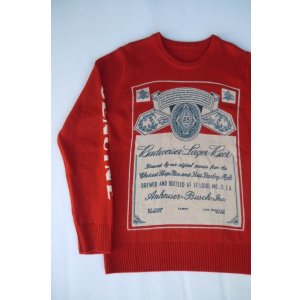 画像: BUDWEISER KNIT WEAR SWESTER RED S