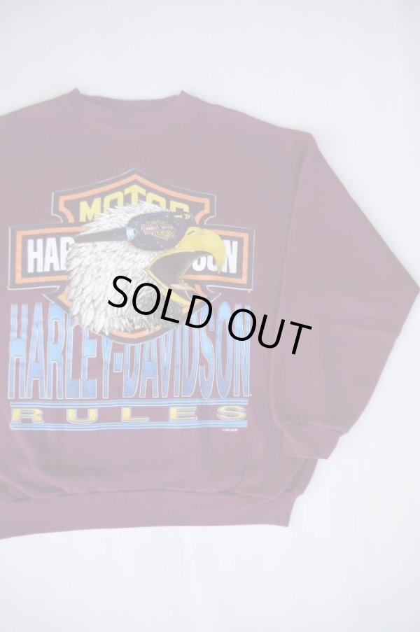 画像1: HARLEY DAVIDSON OFFICIAL VTG SWEATSHIRT DARK RED L