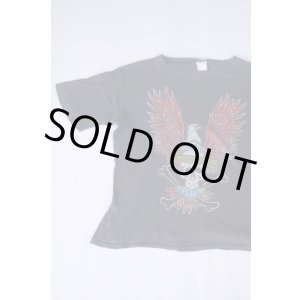 画像: HARLEY DAVIDSON SKULL WING VTG T-SHIRT FADED BLACK L