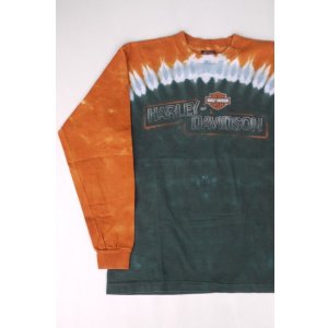 画像: 90s HARLEY DAVIDSON BUFFALO VTG LONG SLEEVE T-SHIRT TIE DYE M