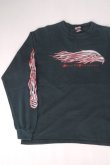 画像1: HARLEY DAVIDSON EAGLE FLAMES LONG SLEEVE T-SHIRT BLACK L