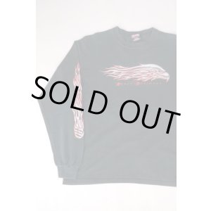 画像: HARLEY DAVIDSON EAGLE FLAMES LONG SLEEVE T-SHIRT BLACK L