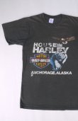 画像1: 80s HARLEY DAVIDSON HOUSE OF HARLEY ANCHORAGE,ALASKA VTG T-SHIRT FADED BLACK S