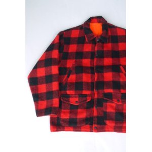 画像: UNKOWN VTG WOOL REVERSIBLE JACKET RED×BLACK&SAFETY ORANGE L