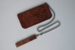 画像1: HARLEY DAVIDSON BAR&SHIELD WING VTG LEATHER LONG WALLET WITH CHAIN BROWN