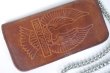 画像2: HARLEY DAVIDSON BAR&SHIELD WING VTG LEATHER LONG WALLET WITH CHAIN BROWN