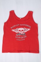 画像: 80s HARLEY DAVIDSON OFFICIAL ROCKY MOUNTAIN SKULL VTG TANK TOP RED L