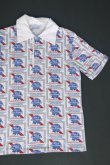 画像2: PABST BLUE RIBBON PATTERNED ALL OVER OFFICIAL VTG POLO SHIRT S 