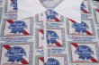 画像3: PABST BLUE RIBBON PATTERNED ALL OVER OFFICIAL VTG POLO SHIRT S 