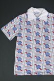 画像1: PABST BLUE RIBBON PATTERNED ALL OVER OFFICIAL VTG POLO SHIRT S 