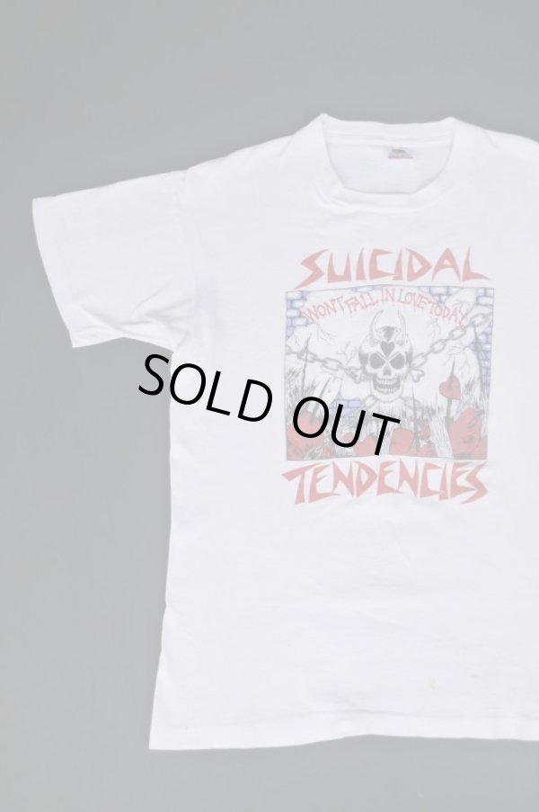 画像1: 80s SUICIDAL TENDENCIES WON'T FALL IN LOVE TODAY VTG T-SHIRT WHITE L