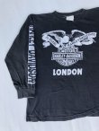 画像1: 80s HARLEY DAVIDSON LONDON VTG LONG SLEEVE T-SHIRT FADED BLACK XL