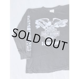 画像: 80s HARLEY DAVIDSON LONDON VTG LONG SLEEVE T-SHIRT FADED BLACK XL