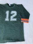 画像1: UNKNOWN VTG FOOTBALL  T-SHIRT  GREEN×ORANGE L