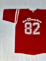 画像: 70s WALT DISNEY WORLD US MADE VTG FOOTBALL T-SHIRT RED L