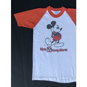 画像: WALT DISNEY WORLD OFFICIAL  VTG T-SHIRT WHITE×FADED RED XS