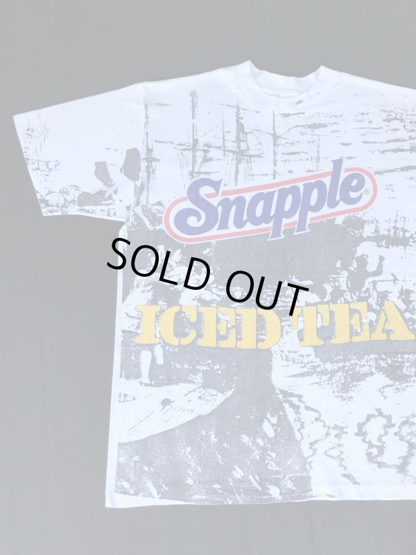 画像1: SNAPPLE NATURAL  BEVERAGES OFFICIAL VTG OVER PRINT T-SHIRT MADE IN USA WHITE XL