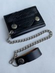 画像1: NOS HARLEY DAVIDSON EAGLE  BAR&SHIELD EAGLE LOGO VTG LEATHER WALLET WITH CHAIN 