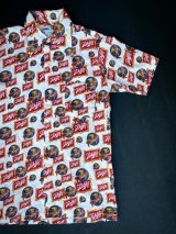 画像: 70s SCHLITZ BEER PERMANENT PRESS VTG PATTERNED ALL OVER SHIRT S