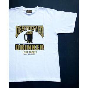 画像: SIXHELMETS DESTROYED DRINKER T-SHIRT WHITE