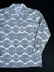 画像1: HARLEY DAVIDSON BAR&SHIELD LOGO VTG PATTERNED ALL OVER LONG SLEEVE SHIRT WHITE M