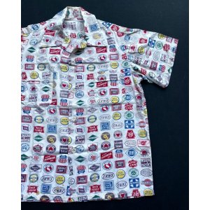 画像: 50s RAILROAD SIGN PATTERNED ALL OVER COTTON SHIRT