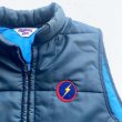 画像2: 70s LIGHTNING BOLT VTG PUFFY VEST NAVY M  