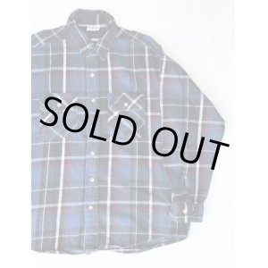 画像: FIVEBROTHER VTG COTTON FLANNEL SHIRT BLUE×RED L MADE IN USA