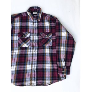 画像: FIVEBROTHER VTG COTTON FLANNEL SHIRT PURPLE L MADE IN USA