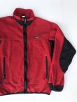 画像1: 90s PATAGONIA LIGHT X FLEECE CARDIGAN P.E.F RED L