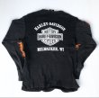 画像7: HARLEY DAVIDSON EAGLE FLAMES VTG HENLEY NECKLINE LONG SLEEVE T-SHIRT FADED BLACK M