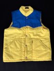 画像1: 70s VTG RACING PUFFY VEST BLUE×YELLOW S