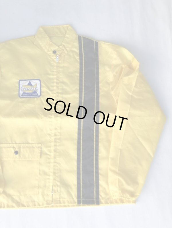 画像1: 70s DELTA TIRE RACING VTG RACING JACKET YELLOW L