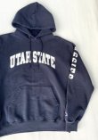 画像1: CHAMPION UTAH STATE OLD HOODIE SWEATSHIRT NAVY M