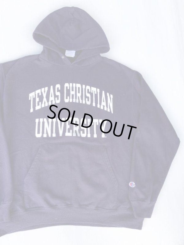 画像1: CHAMPION TEXAS CHRISTIAN UNIVERSITY OLD HOODIE SWEATSHIRT PURPLE L