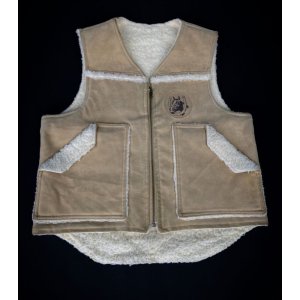 画像: 70s-80s SWINGSTER COTTON SUEDE VTG BOA VEST BEIGE S