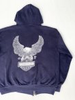 画像1: 70s HARLEY DAVIDSON BLOOMINGTON OFFICIAL VTG ZIP UP HOODIE NAVY S