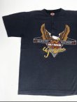 画像2: HARLEY DAVIDSON EAGLE BAR&SHIELD LOGO OFFICIAL VTG HENLEY NECKLINE T-SHIRT BLACK L