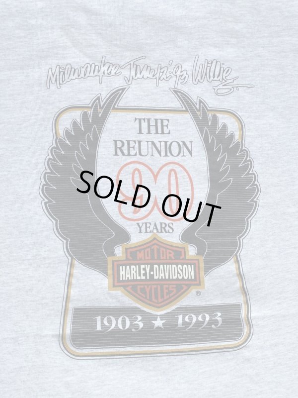 画像5: HARLEY DAVIDSON THE REUNION 90 YEARS OFFICIAL VTG T-SHIRT GRAY XL