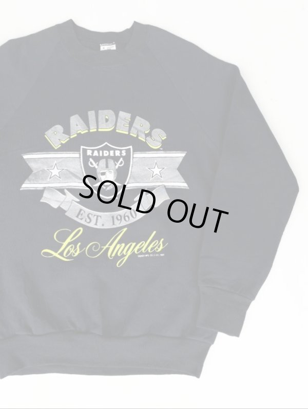 画像1: NFL LOS ANGELES RAIDERS OFFICIAL VTG SWEAT SHIRT BLACK M