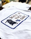 画像2: SIXHELMETS CYCLE EQUIPMENT "HAVE A NICE MX DAY" T-SHIRT WHITE×ROYAL BLUE×BROWN