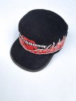 画像1: 80s HARLEY DAVIDSON  OFFICIAL VTG PAINTER CAP FLAMES BLACK